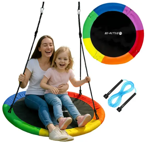 Huśtawka bocianie gniazdo 100cm multikolor dla dzieci do ogrodu