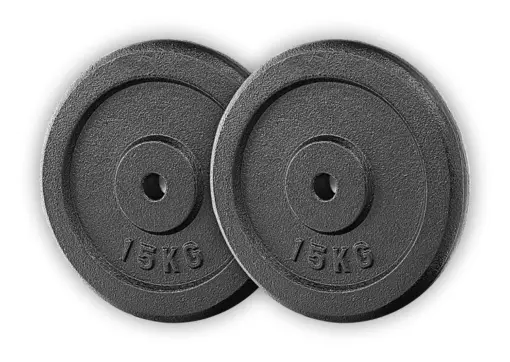 Obciążenie żeliwne 2x15kg krążek talerz otwór 26mm - zestaw 2 x 15kg