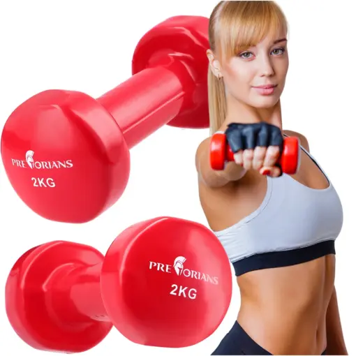 Hantelek żeliwny 2 kg winylowy Pretorians