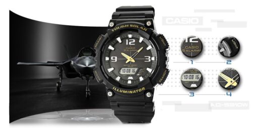 Zegarek Męski CASIO SOLAR AQ-S810W-1BVDF - obrazek 4