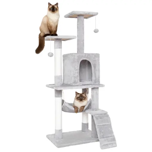 Drapak dla kota wysoki 119cm wieża legowisko domek hamak 4 - poziomowy
