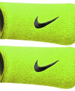 Frotka na rękę szeroka Nike Swoosh Doublewide Wristbands limonkowe 2szt NNN05710