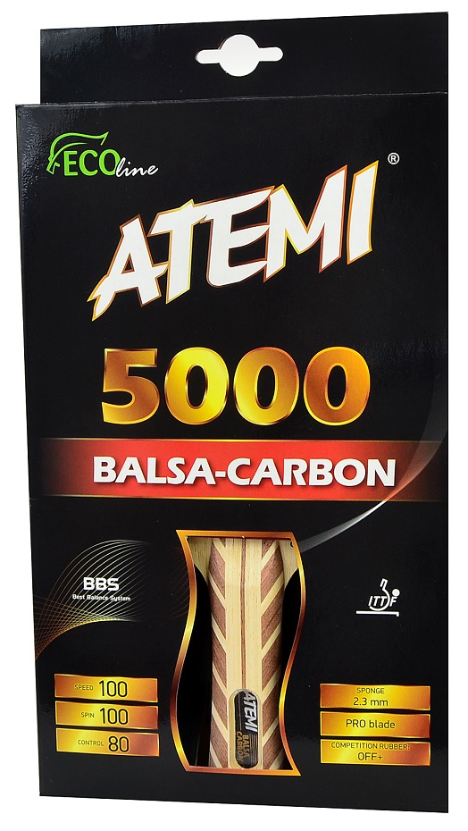 Rakietka do ping ponga Atemi 5000 Balsa Carbon concave