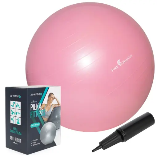 Piłka gimnastyczna 75 cm różowa Pretorians + pompką