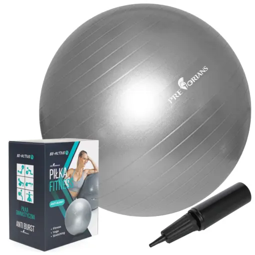 Piłka gimnastyczna 75 cm szara Pretorians + pompką