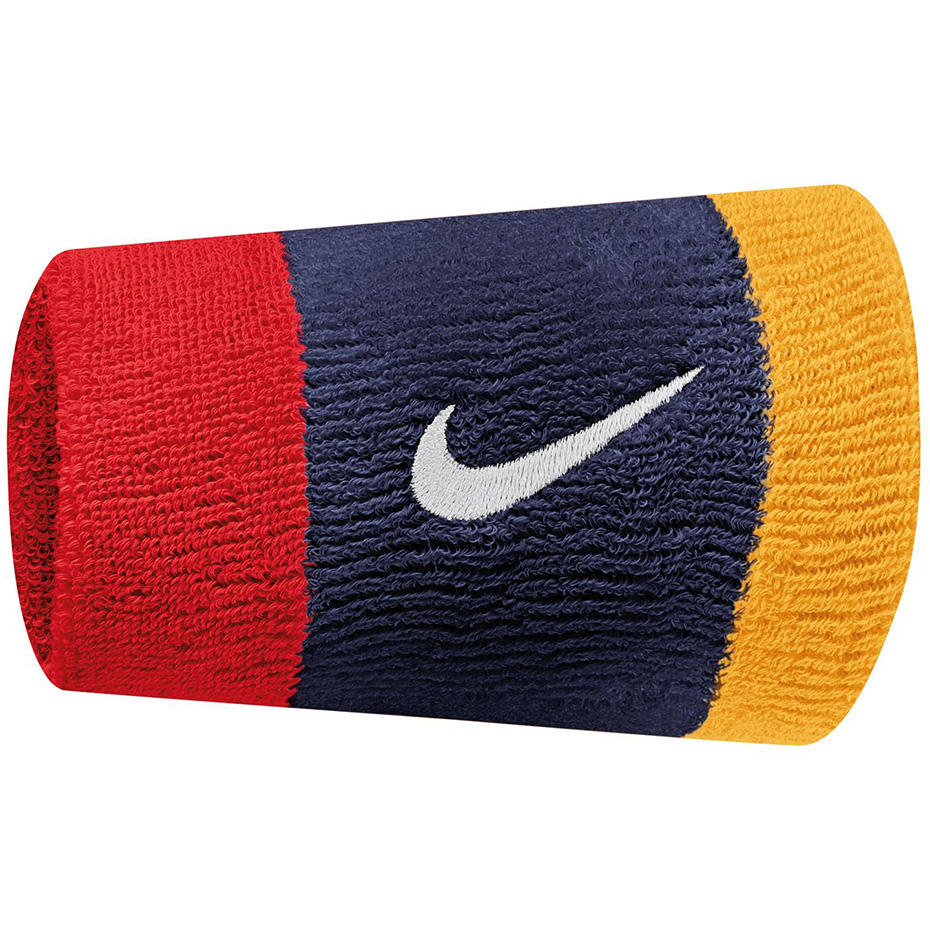 Frotki na rękę Nike Swoosh Wristbands żółto-czerwono-granatowa N0001586428OS