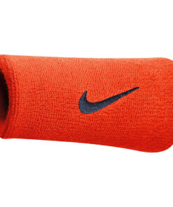 Frotki na nadgarstek Nike Swoosh Doublewide Wristbands pomarańczowe N0001586804OS