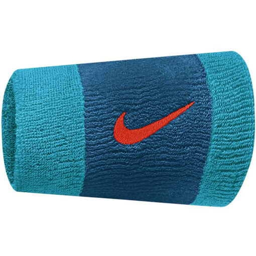 Frotki na nadgarstek Nike Swoosh Wristbands 2 szt. niebieskie N0001586446OS