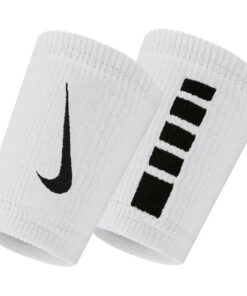 Frotki na nadgarstek Nike Elite Doublewide Wristbans 2 szt. biało-czarne N1006700101OS