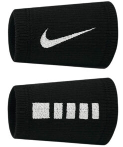 Frotki na nadgarstek Nike Elite Doublewide Wristbans 2 szt. czarno-białe N1006700010OS