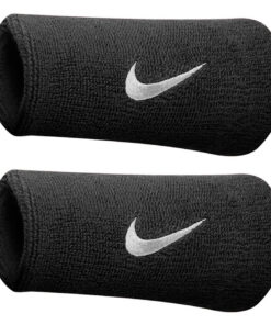 Frotki na rękę Nike szerokie Swoosh Doublewide czarne 2szt NNN05010