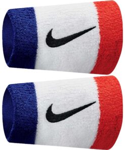 Frotki na nadgarstek Nike szerokie Swoosh niebiesko-biało-czerwone 2 szt ..N0001586620