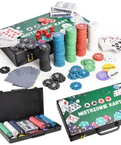 Poker zestaw do gry w POKERA TEXAS w walizce 300 szt. żetonów karty