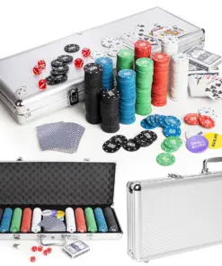 Poker zestaw do gry w POKERA TEXAS w walizce 500 szt. żetonów karty