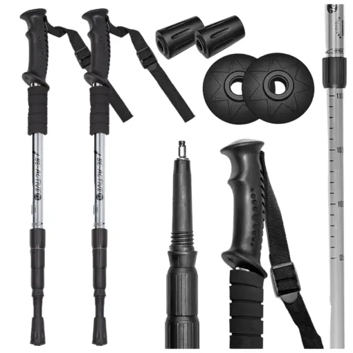 Kije trekkingowe nordic walking srebrne 2szt.