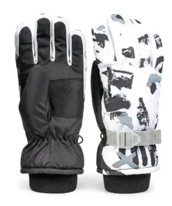 Rękawice narciarskie zimowe na deskę narty rozmiar L dłoń 21 cm biało-czarne
