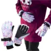Rękawice narciarskie zimowe na deskę narty rozmiar M dłoń 19 cm fioletowe
