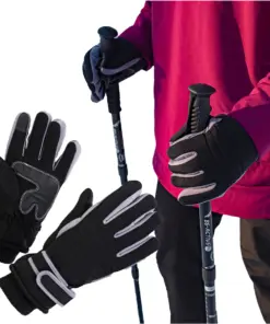 Rękawiczki do ekranów dotykowych narciarskie na zimę M szare