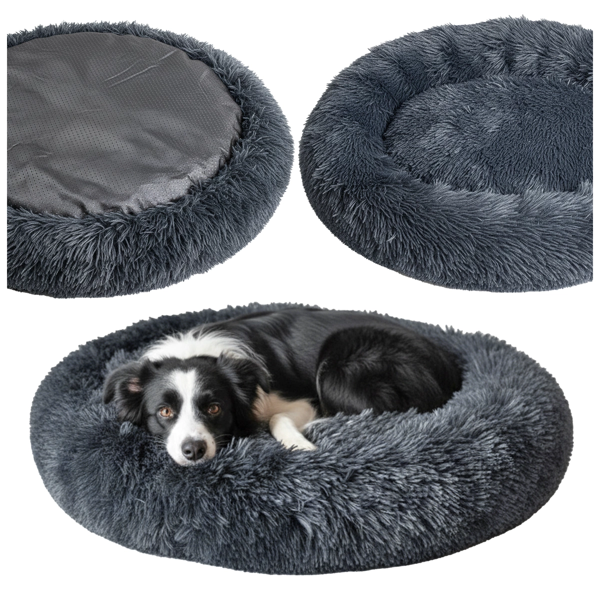 Włochate legowisko dla psa kota miękkie posłanie kojec 70cm