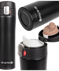 Kubek termiczny czarny 400ml termos do samochodu z ustnikiem