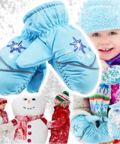 Rękawiczki dziecięce narciarskie zimowe niebieskie rękawice jednopalczaste ciepłe 2-6 lat