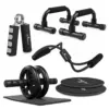 Zestaw do ćwiczeń treningu 5w1 Ekspander Ściskacz Kółko do brzucha Krążki do ślizgu Uchwyty do pompek