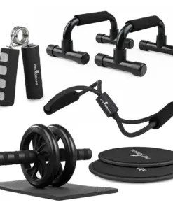 Zestaw do ćwiczeń treningu 5w1 Ekspander Ściskacz Kółko do brzucha Krążki do ślizgu Uchwyty do pompek