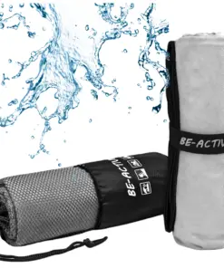 Ręcznik szybkoschnący z mikrofibry 180x100 szaro-czarny