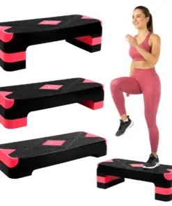 Step do aerobiku 3 stopnie regulowany różowy AC3 Pretorians