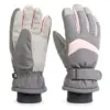 Rękawiczki narciarskie zimowe na snowboard narty M/L szaro-różowy