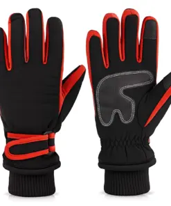 Rękawiczki do ekranów dotykowych narciarskie na zimę M czerwone