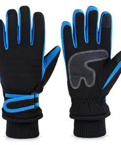 Rękawiczki do ekranów dotykowych narciarskie na zimę M niebieskie
