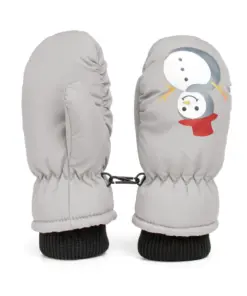 Rękawiczki dziecięce narciarskie zimowe jednopalczaste 12 cm szare
