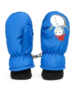 Rękawiczki dziecięce narciarskie zimowe jednopalczaste 12 cm niebieskie