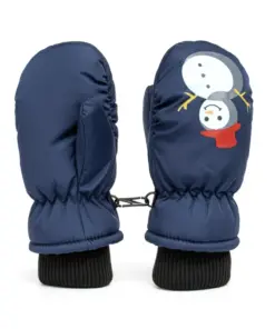 Rękawiczki dziecięce narciarskie zimowe jednopalczaste 12 cm granatowe