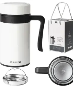 Kubek termiczny termos biały podwójne ścianki duży 450ml na kawę herbatę