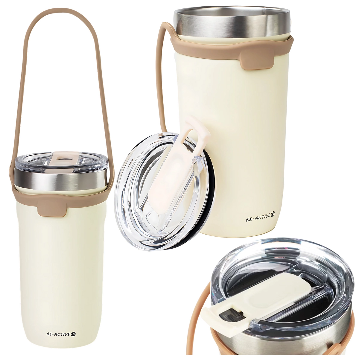 Kubek termiczny termos duży 550ml na herbatę kawę napój podróżny biały