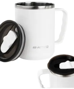 Kubek termiczny biały turystyczny termos z rączką 450ml na kawę herbatę