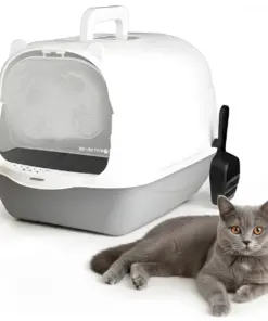 Kuweta składana dla kota kryta toaleta duża zamykana z łopatką