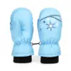 Rękawiczki dziecięce narciarskie zimowe niebieskie rękawice jednopalczaste ciepłe 2-6 lat