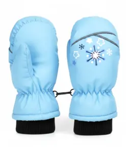 Rękawiczki dziecięce narciarskie zimowe niebieskie rękawice jednopalczaste ciepłe 2-6 lat