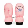 Rękawiczki dziecięce narciarskie zimowe jasno różowe rękawice jednopalczaste ciepłe 2-6 lat