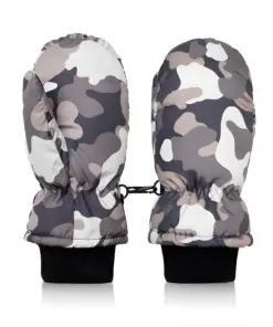 Rękawice zimowe dziecięce ciepłe rękawiczki narciarskie na zimę moro szare