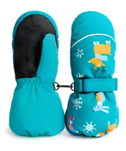 Rękawiczki zimowe jednopalczaste niebieskie narciarskie wodoodporne rękawice dla dzieci