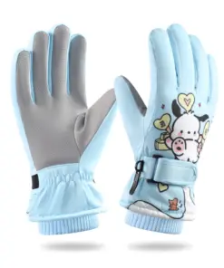 Rękawiczki zimowe ortalionowe ciepłe rękawice narciarskie dla dzieci niebieskie