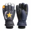 Rękawiczki pięciopalczaste ortalionowe ciepłe grube dla chłopca rękawice narciarskie granatowe