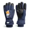 Rękawice ciepłe narciarskie dla dzieci grube zimowe rękawiczki kosmos granatowe