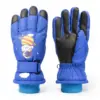 Rękawice ciepłe narciarskie dla dzieci grube zimowe rękawiczki kosmos niebieskie