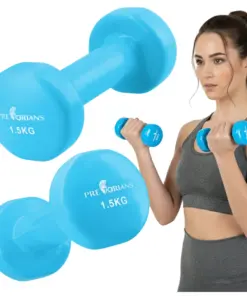 Hantle żeliwne 2 × 1,5 kg – ciężarki winylowe do ćwiczeń w domu