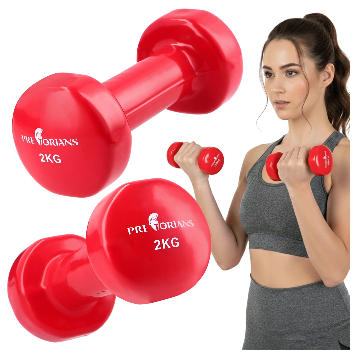 Hantle żeliwne 2 × 2 kg – zestaw hantli do treningu domowego